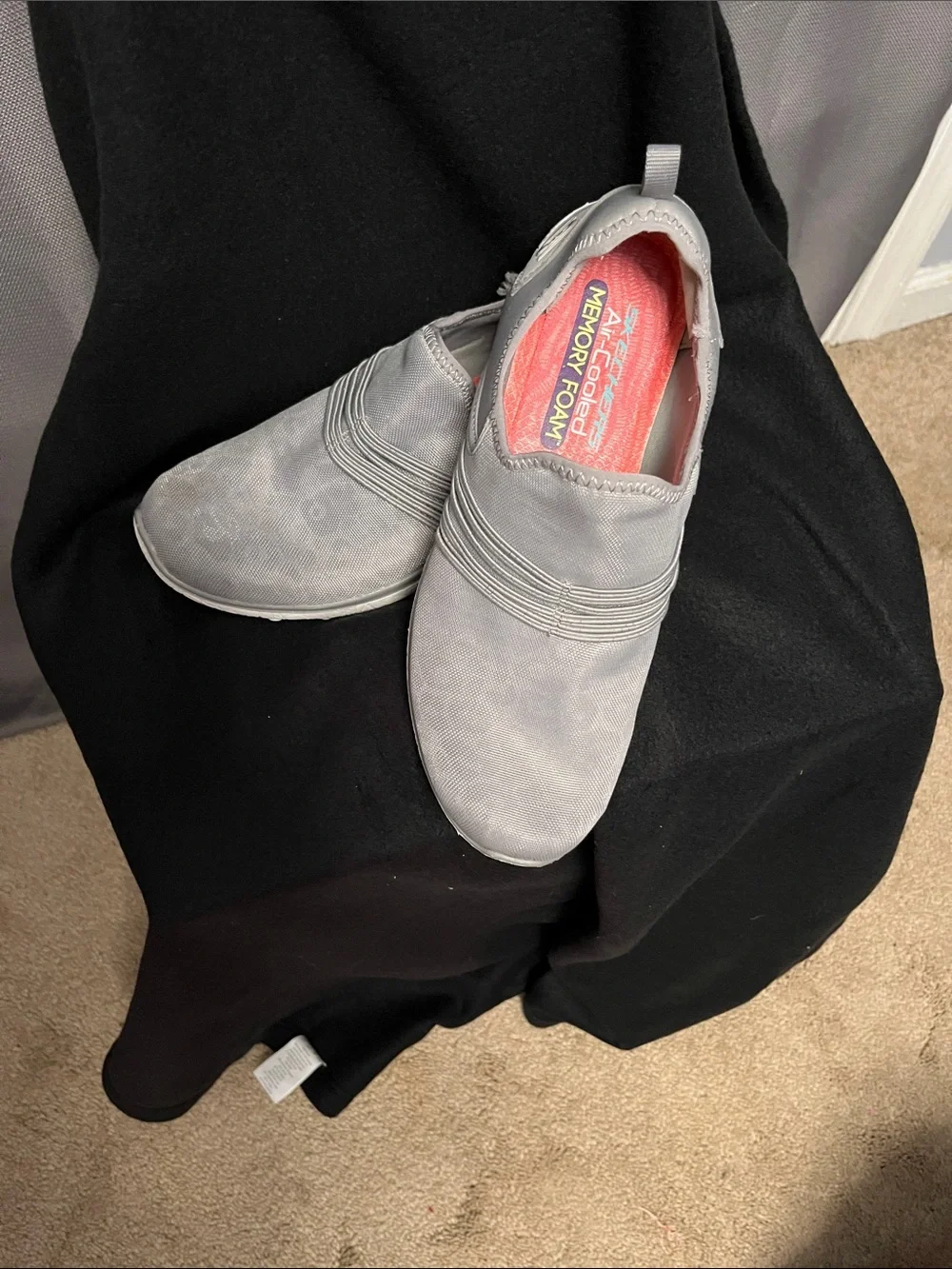Skechers Light Gray Slip-On Espadrille Memory Foam Shoes